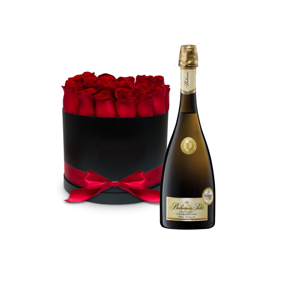 Box růží a Prestige Chardonnay