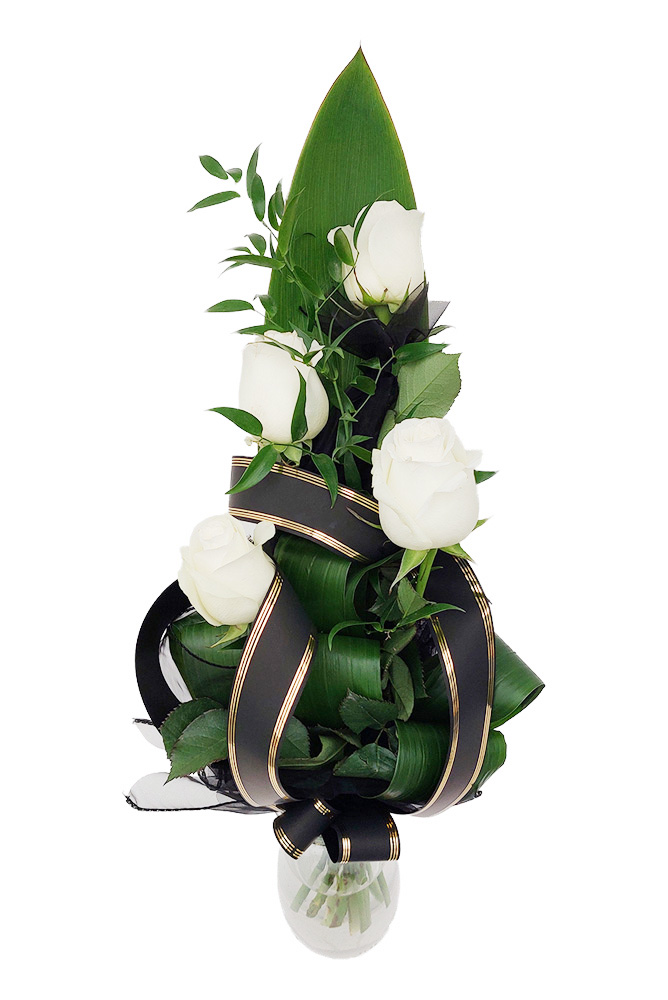 Smuteční kytice - Bílé růže S